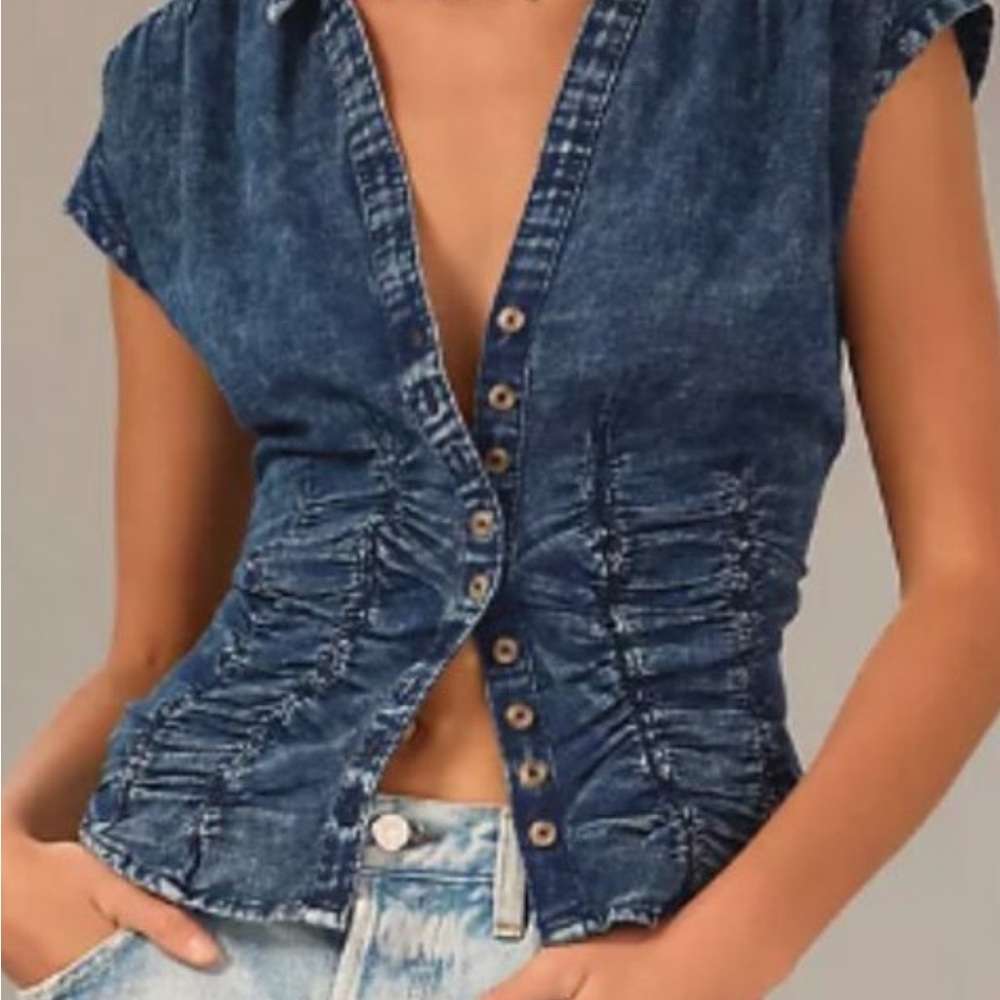 Pilcro Blue Button Down Shirt